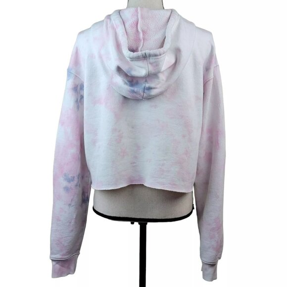 Wild Fable‎ Tie Dye Hoodie Juniors Sz S Pink Blue Cropped Fleece Pullover Casual - Picture 4 of 6